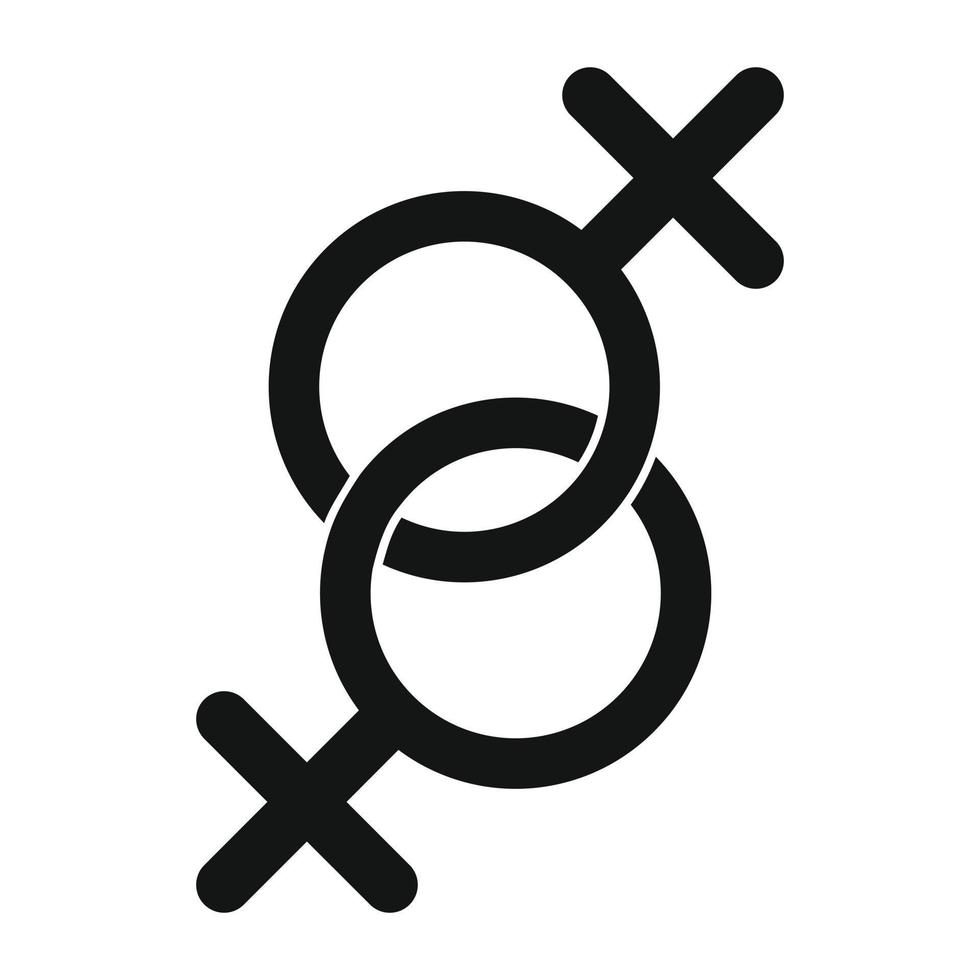 signo de icono de dos mujeres vector