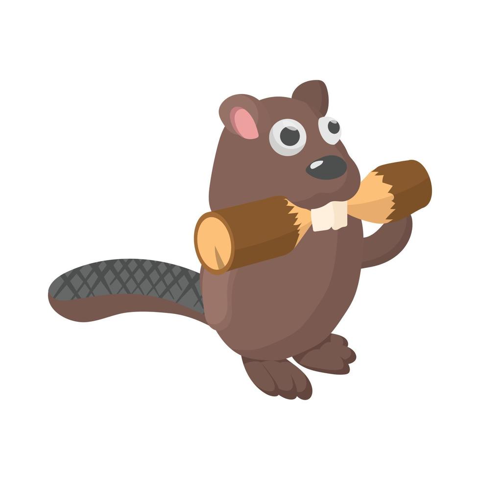 Beaver icon, cartoon style vector