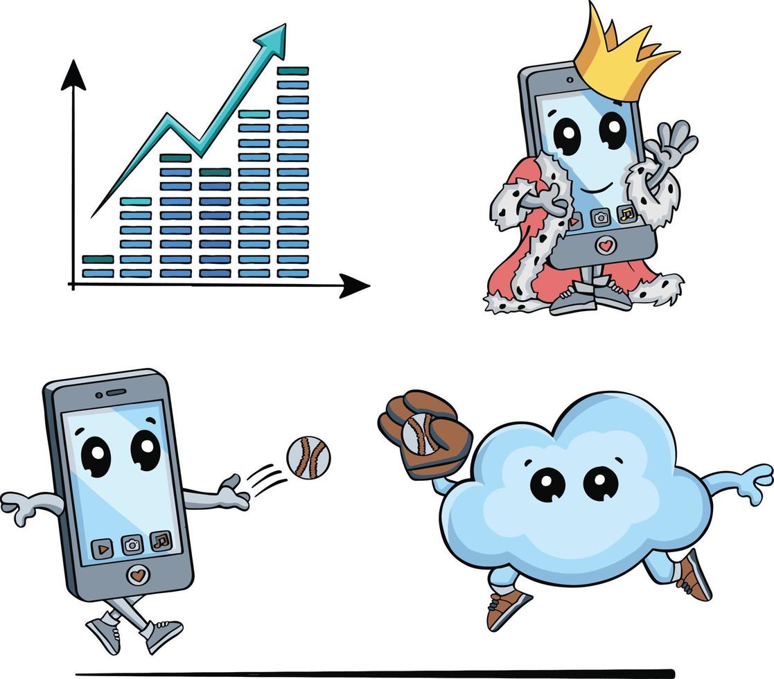 set of icons computer telephone communication  icon vector