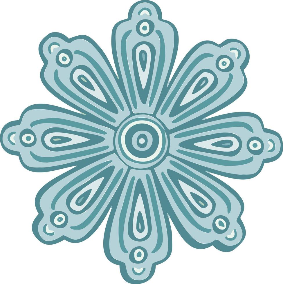 icono azul invierno flor copo de nieve símbolo. vector, vector