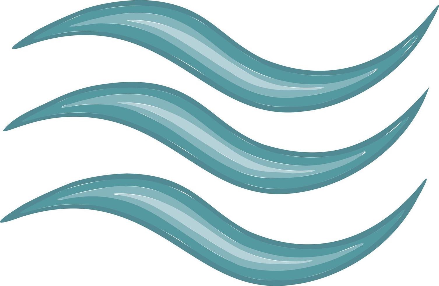 Aquarius turquoise wave sea icon, symbol. Vector, vector
