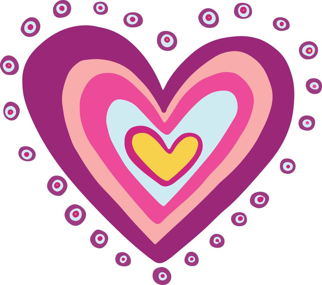 rainbow color heart symbol  illustration vector