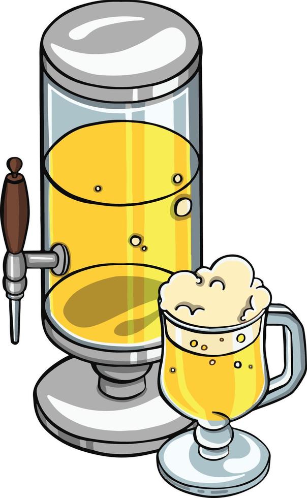 Tap of draft light beer   illustration vector