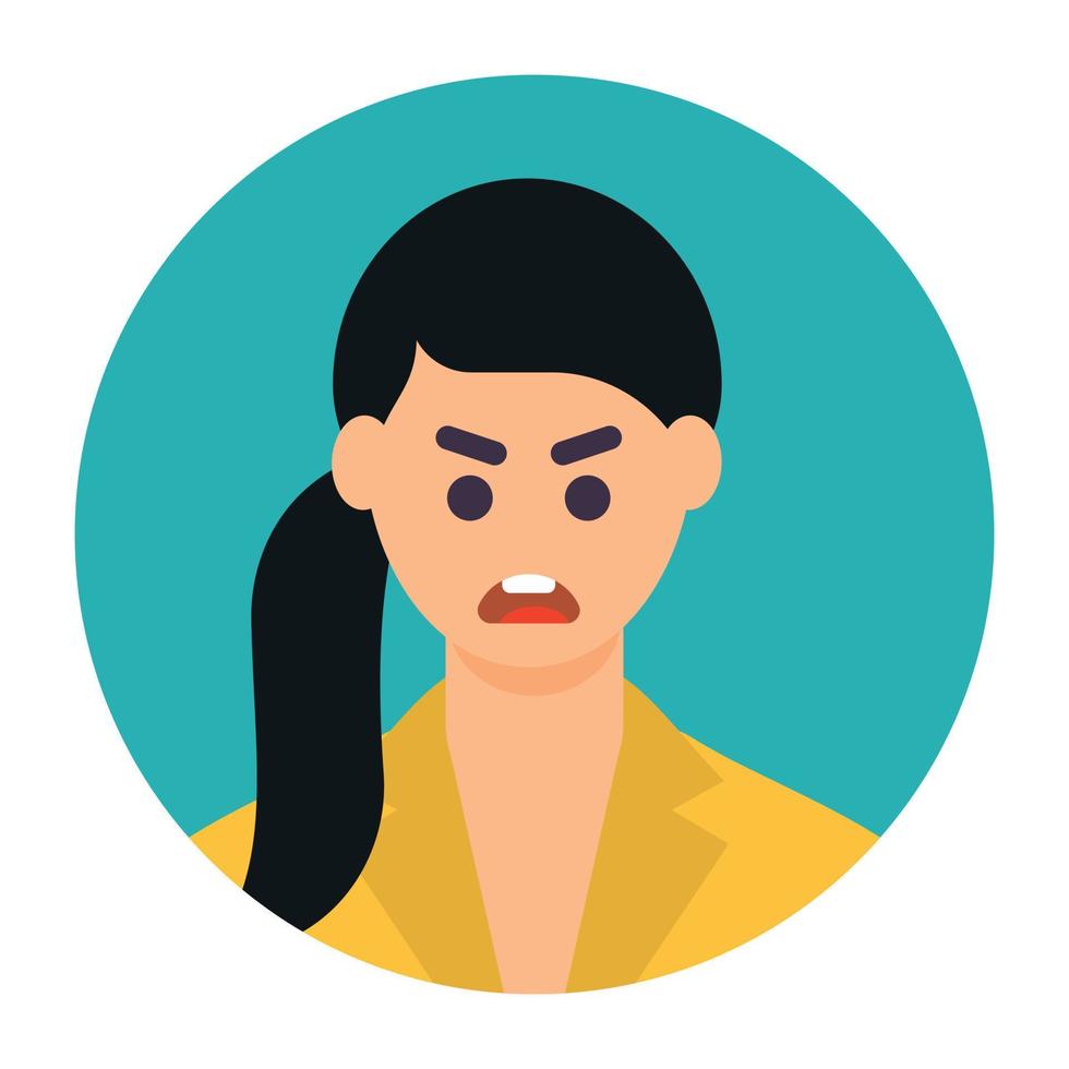 Trendy Angry Woman vector