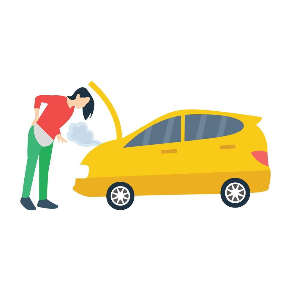 Car Engine Heated vector