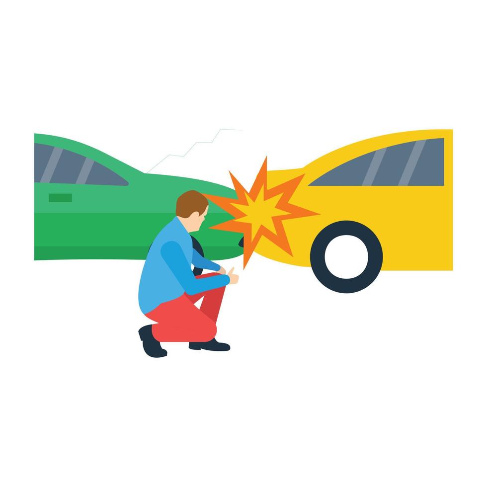 Trendy Traffic Collision vector