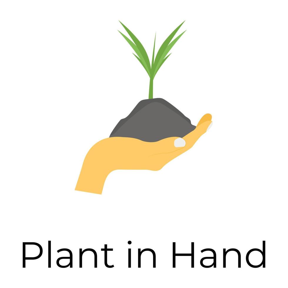 planta en mano vector