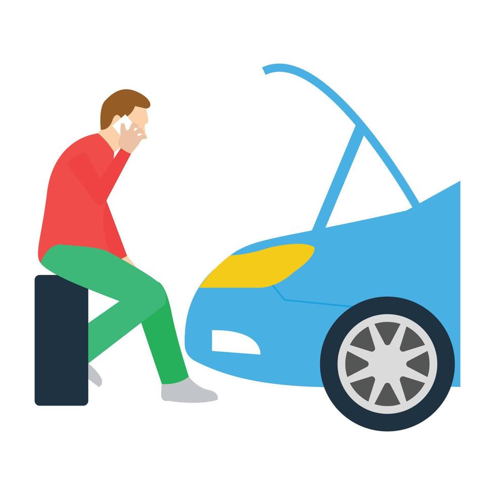 Car Engine Heated vector