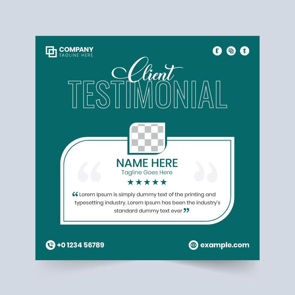 Customer review section and testimonial design with creative shapes. Client testimonial and feedback section vector with green backgrounds. Customer service feedback layout.