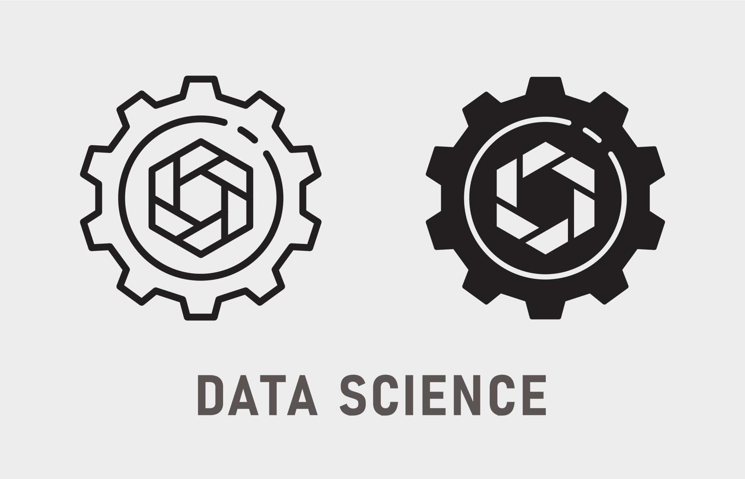 Data science icon on white background. Vector illustration.