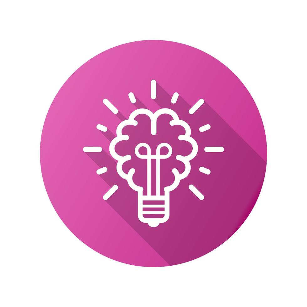Artificial intelligence icon with long shadow for graphic and web design. vector