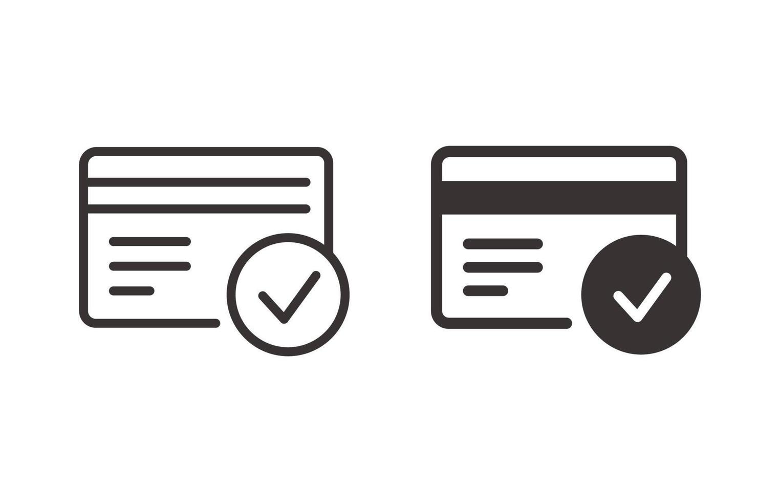 Bank card verification icon on white background. Vector illustration.