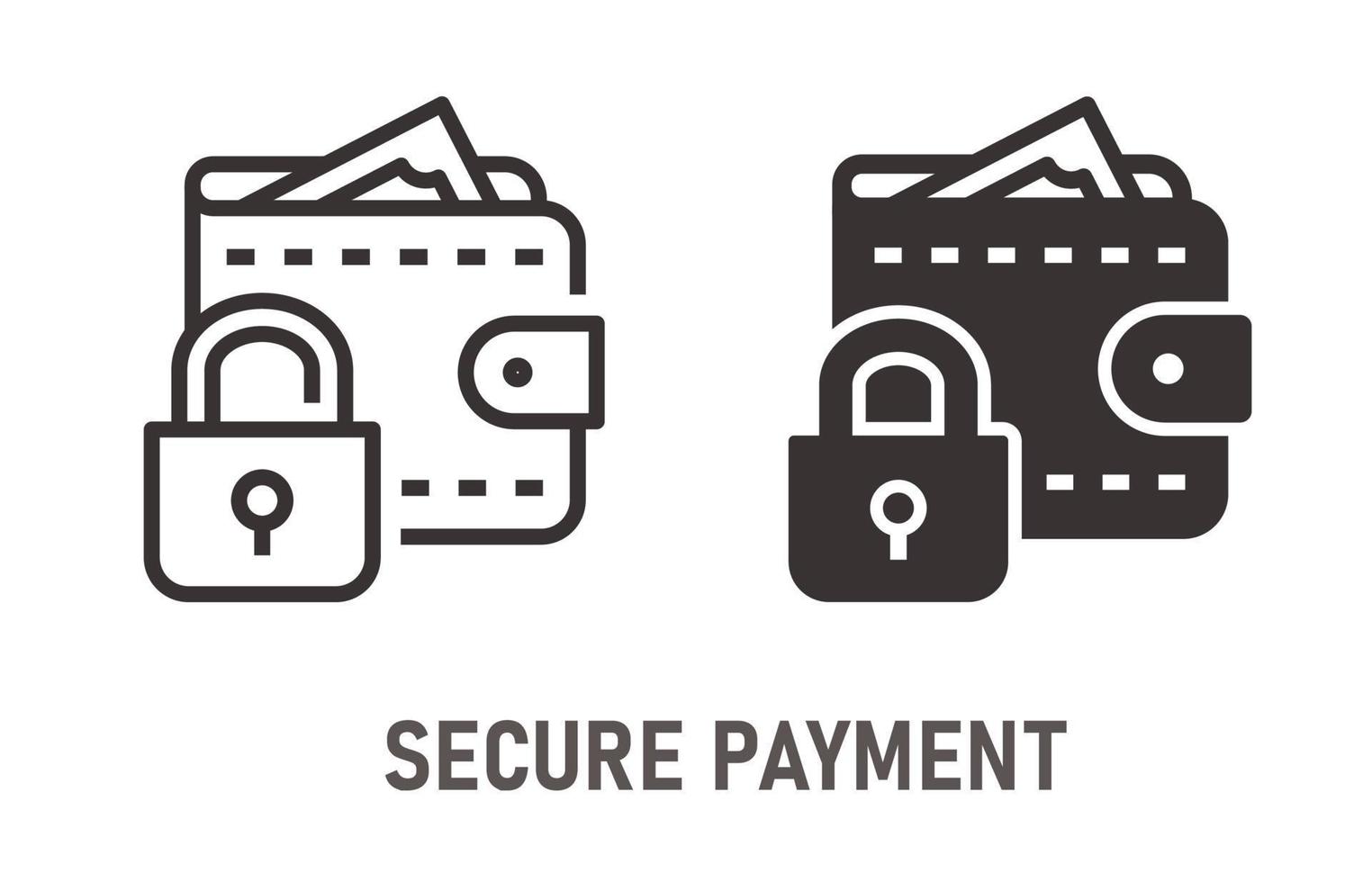 Secure payment icon on white background. Vector illustration.