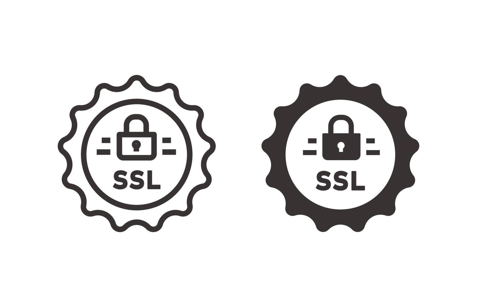 SSL security icon on white background. Vector illustration.