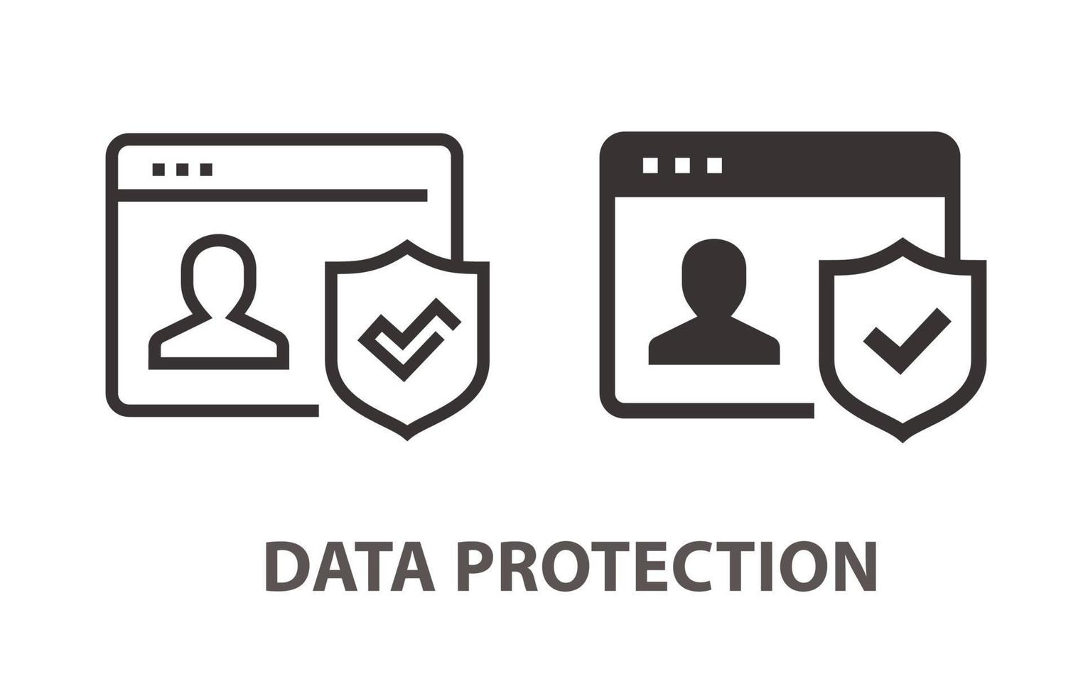 Data protection icon on white background. Vector illustration. 14170025 ...
