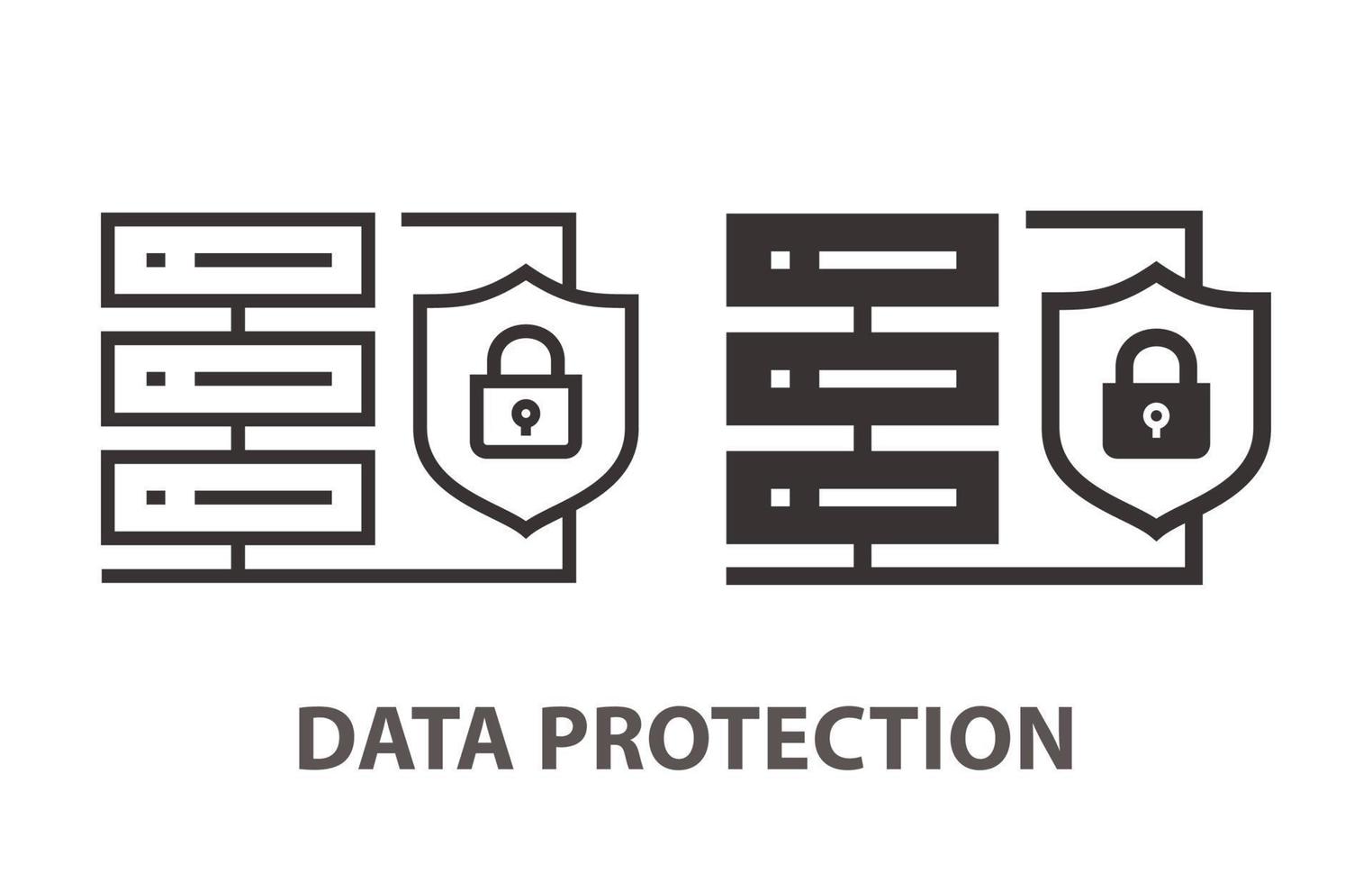 icono de protección de datos sobre fondo blanco. ilustración vectorial vector