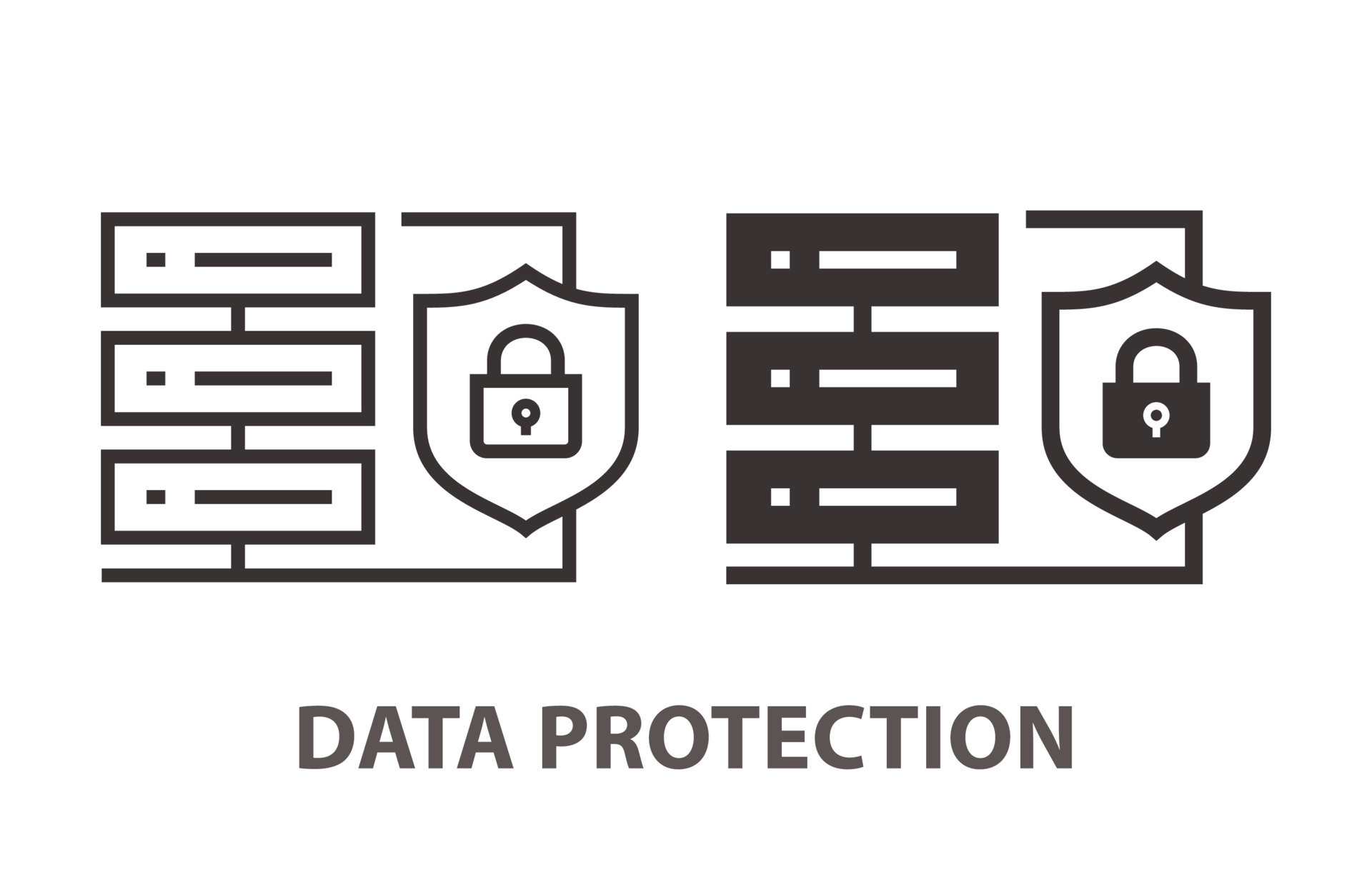 Data protection icon on white background. Vector illustration. 14170030 ...