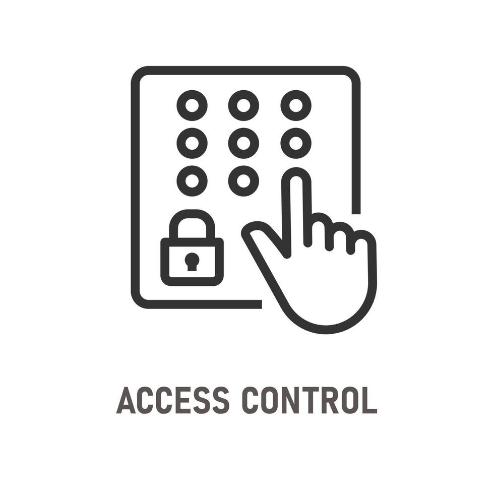 Access control line icon on white background. Editable stroke. 14170034 ...