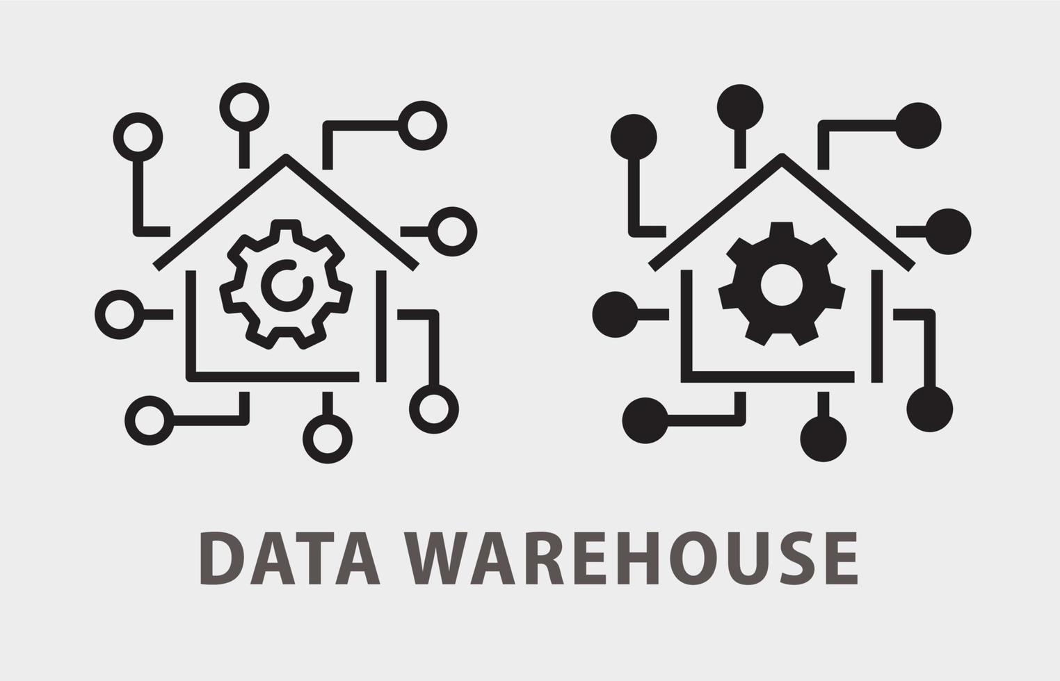 Data warehouse icon on white background. Vector illustration.