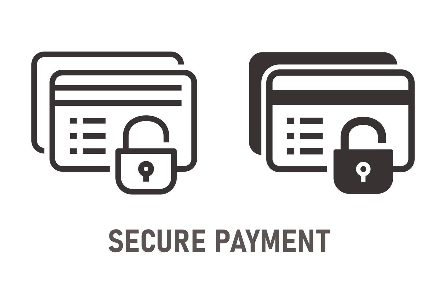 Secure payment icon on white background. Vector illustration.