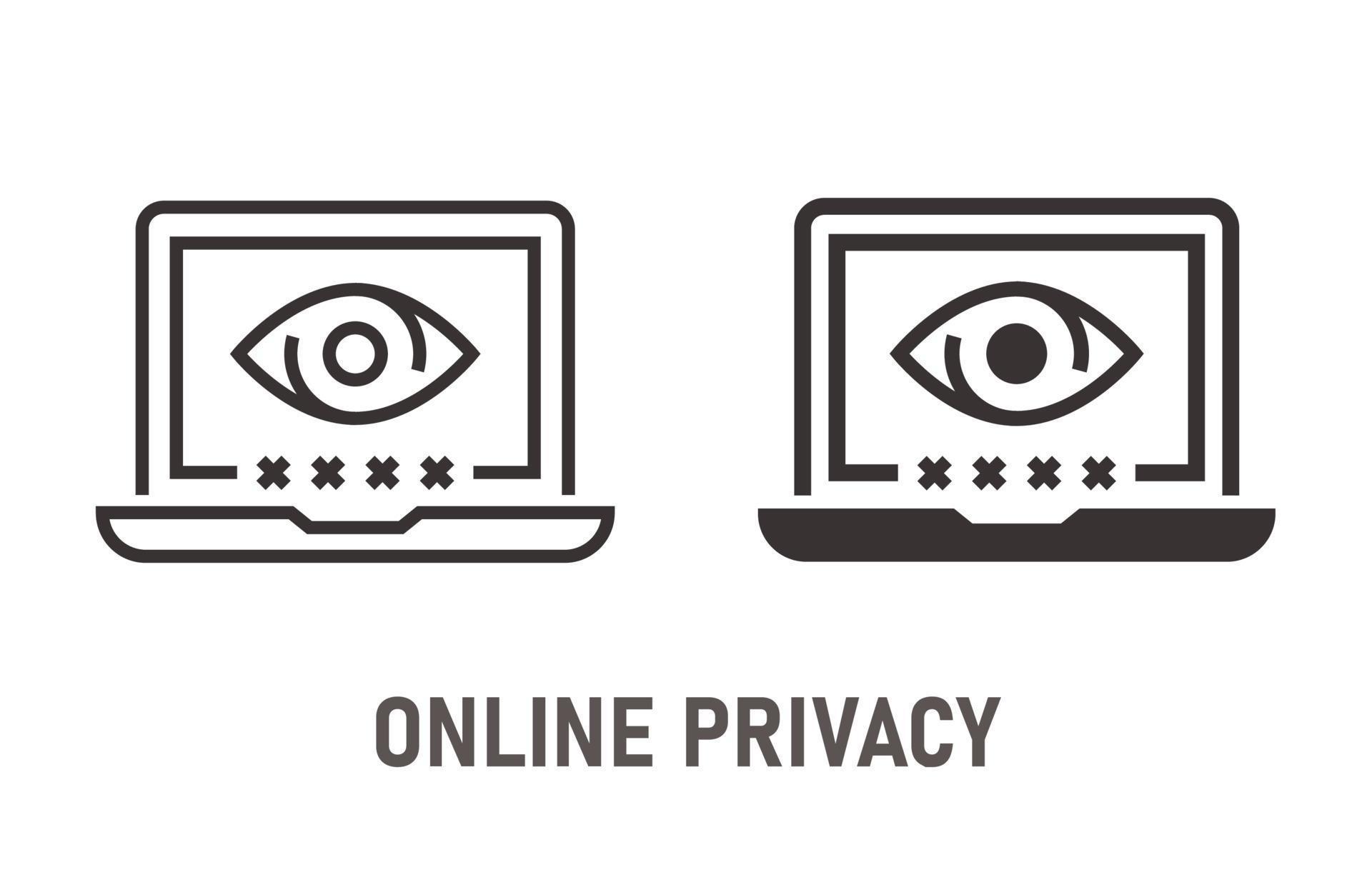 Online privacy icon on white background. Vector illustration. 14170045