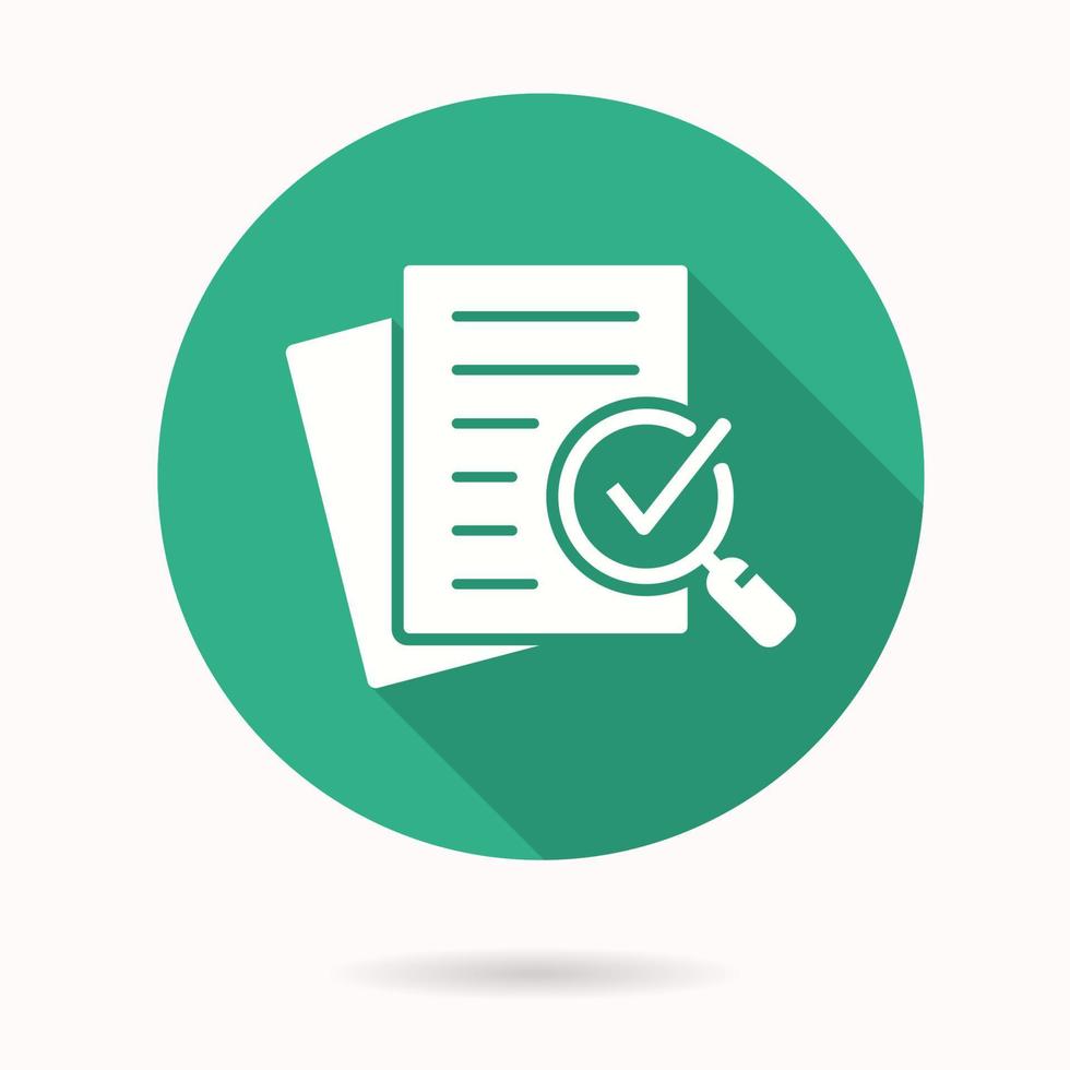 Verification icon with long shadow for graphic and web design. vector