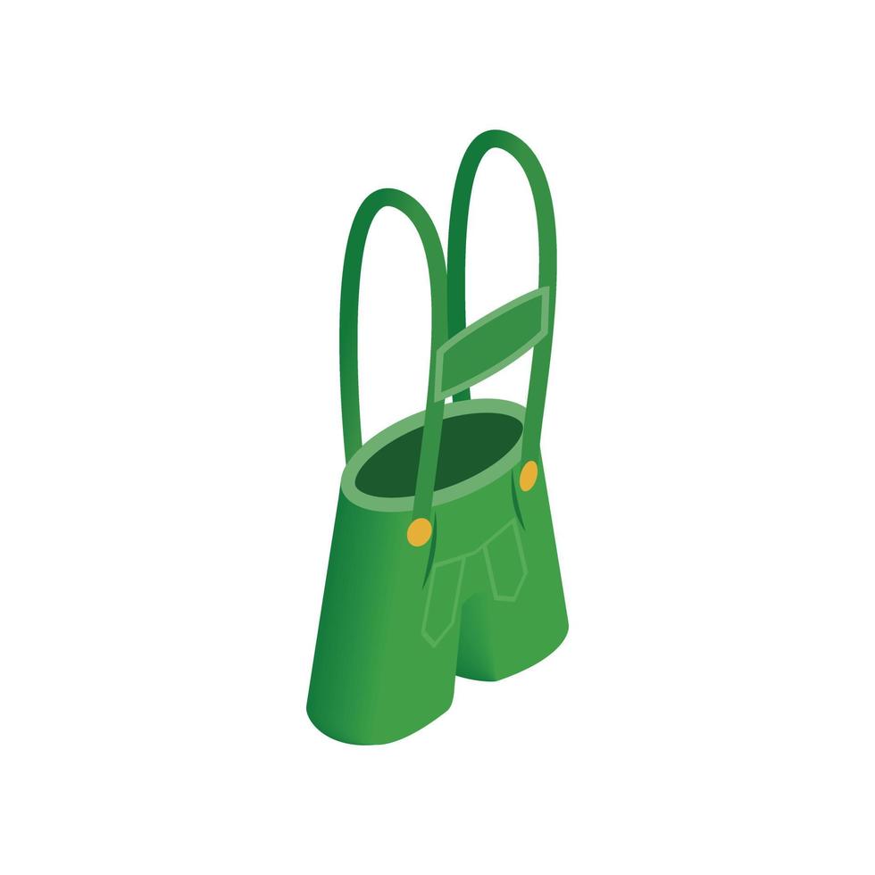 Short green pants of Leprechaun sometric 3d icon vector