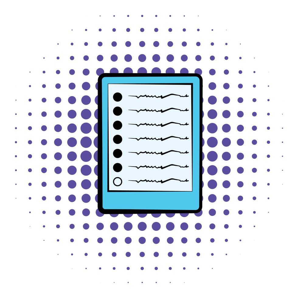 Diagram of brain activity icon, comics style vector