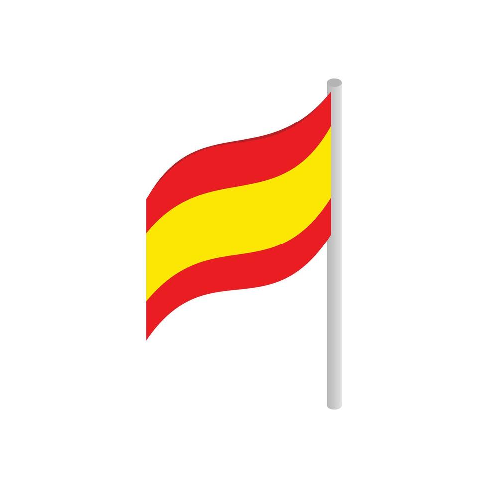 Flag of Spain icon, isometric 3d style vector