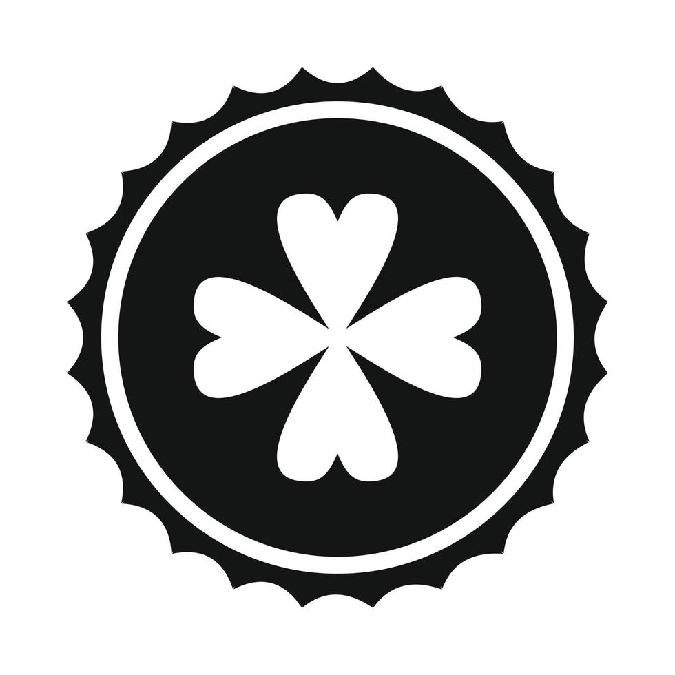 Rosette with four leaf clover icon vector