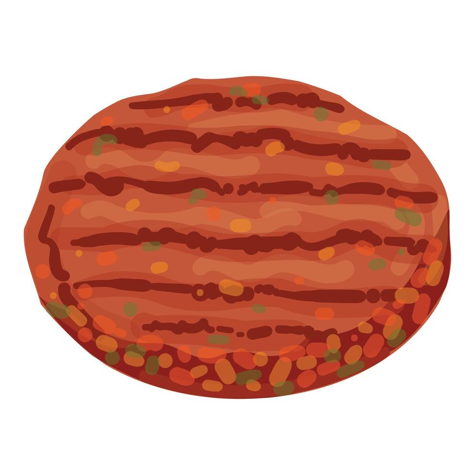 vector de dibujos animados de icono de carne de hamburguesa. pan grande