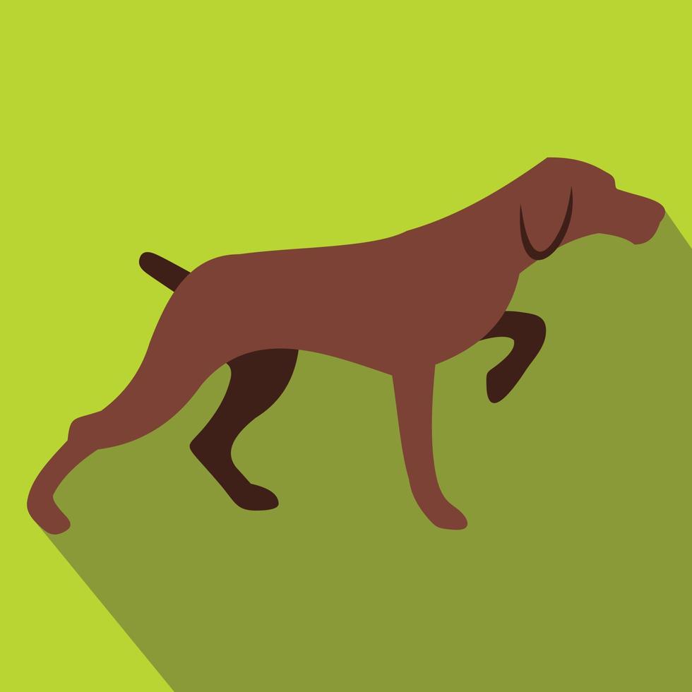 icono plano de perro de caza vector