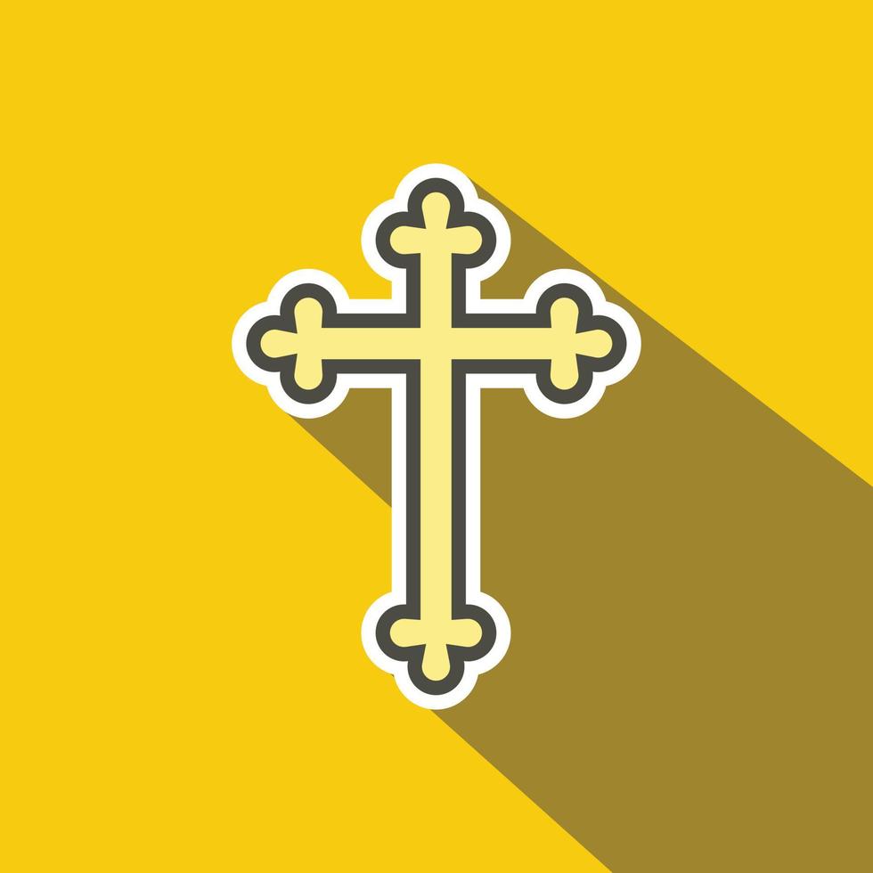 cruz cristiana icono plano vector