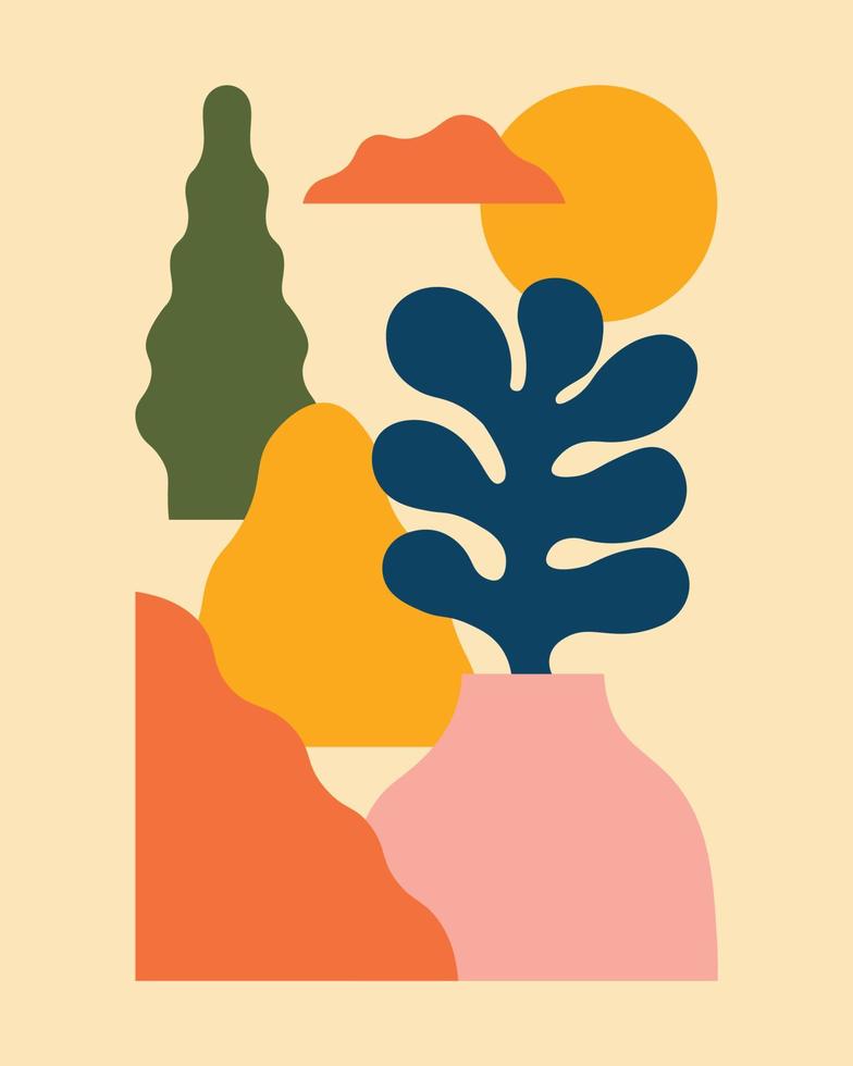 Visual art, Vertical minimalist background, Modern illustration