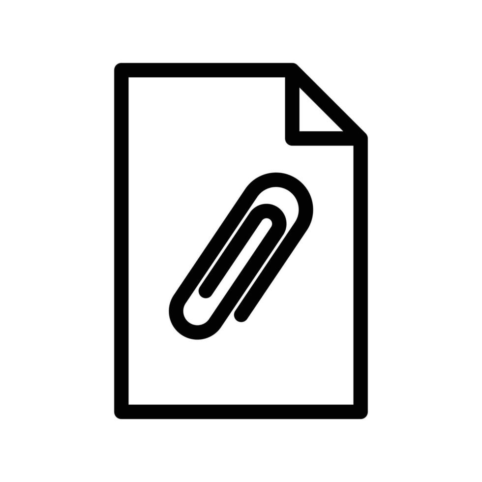 Paper line icon illustration with paper clip. suitable for document attachment icon. icon related to document. Simple vector design editable. Pixel perfect at 32 x 32