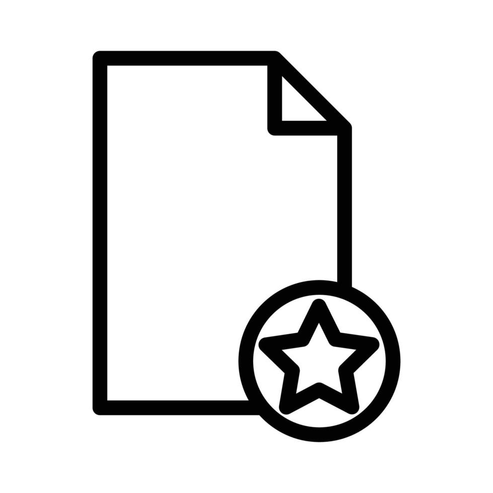 ilustración de icono de línea de papel con estrella. adecuado para icono favorito, estrella. icono relacionado con documento, archivo. diseño vectorial simple editable. píxel perfecto a 32 x 32 vector