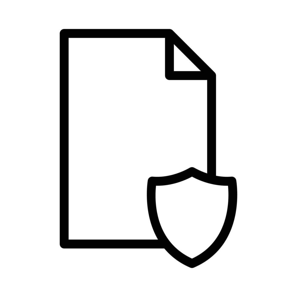 Paper line icon illustration with shield. suitable for protect document, file. icon related to document, file. Simple vector design editable. Pixel perfect at 32 x 32