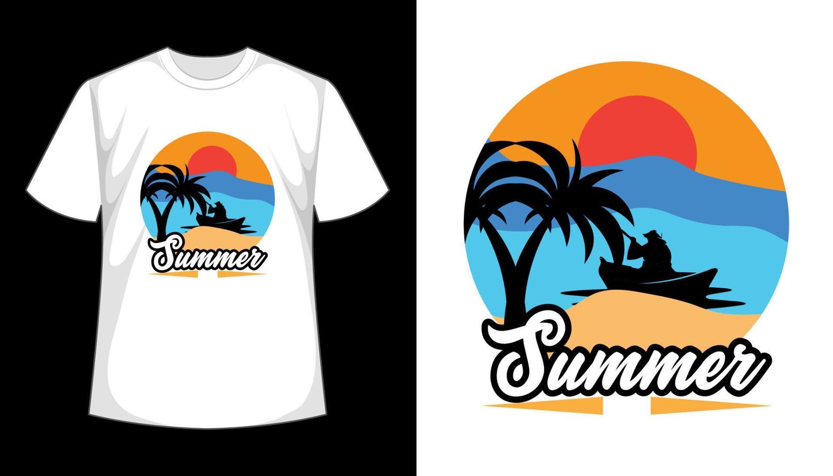 Summer vector t shirt design for print and other uses.