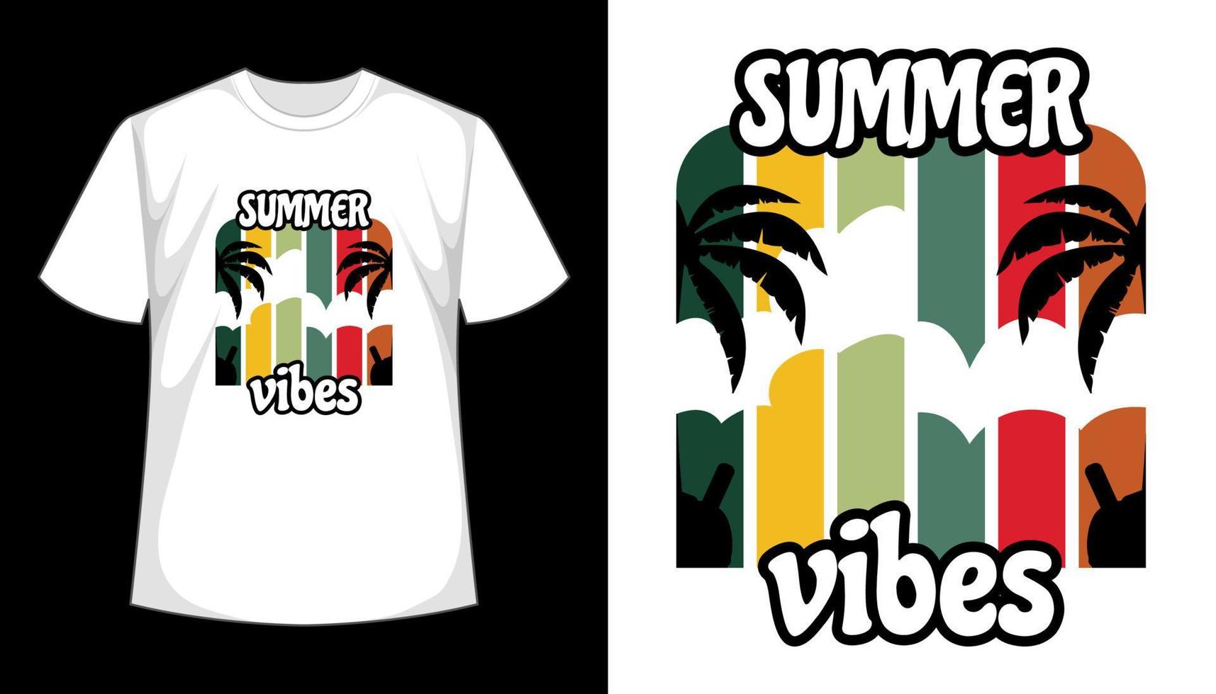 diseño de camiseta de vacaciones de vibraciones de verano vector