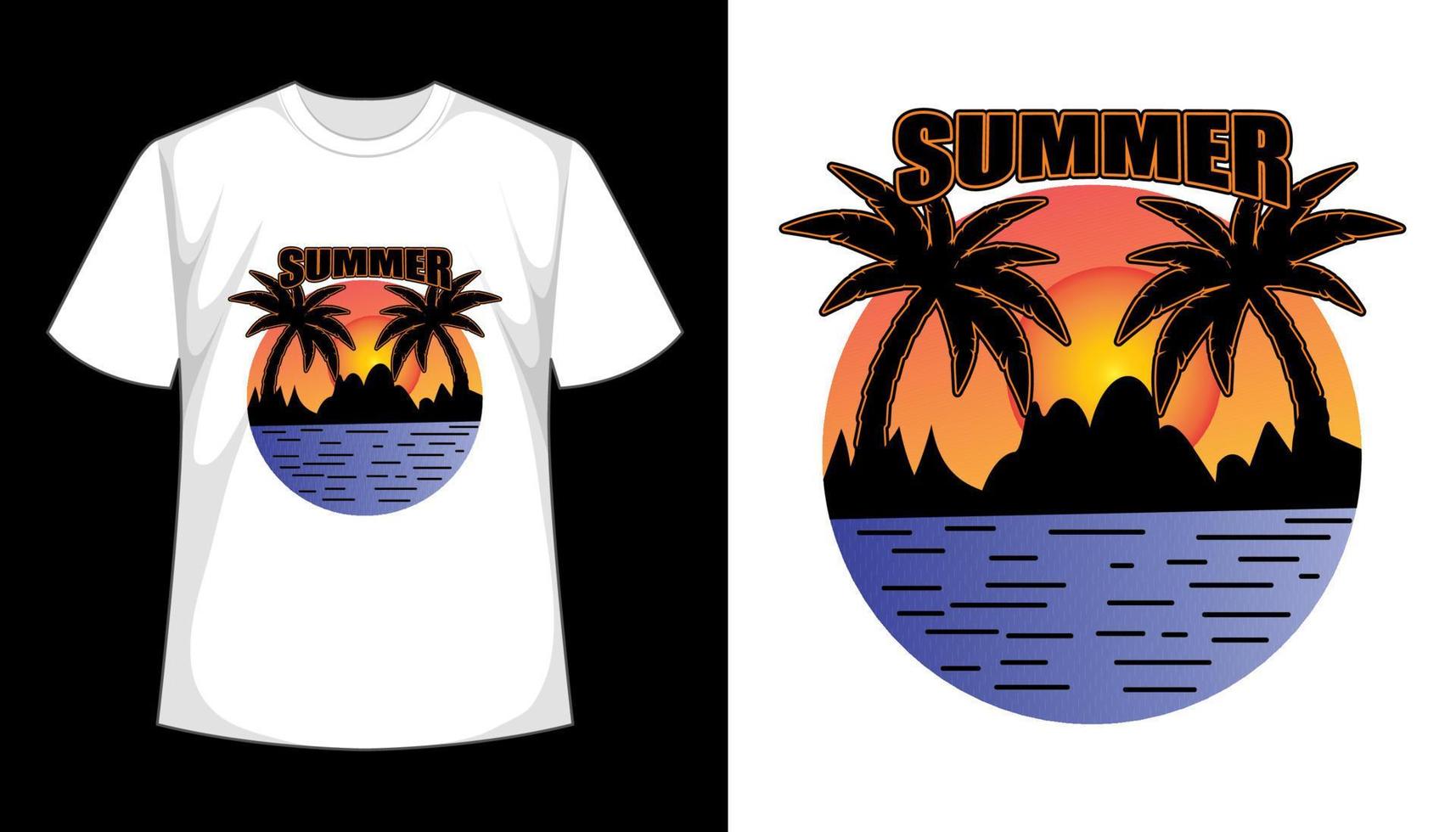 diseño de camisetas vectoriales de verano para impresión y otros usos. vector