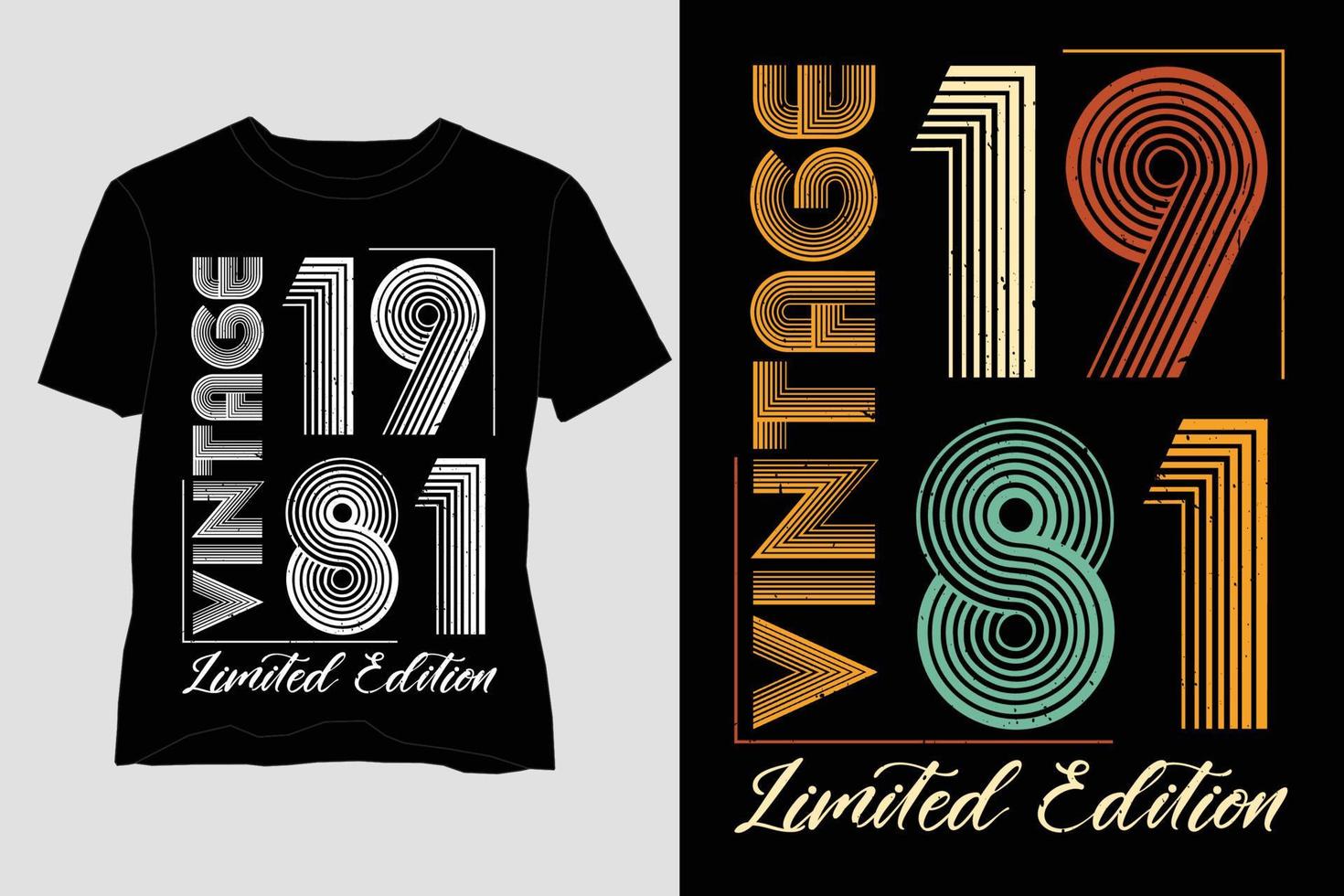 Vintage 1981 Limited Edition Birthday T Shirt Design vector