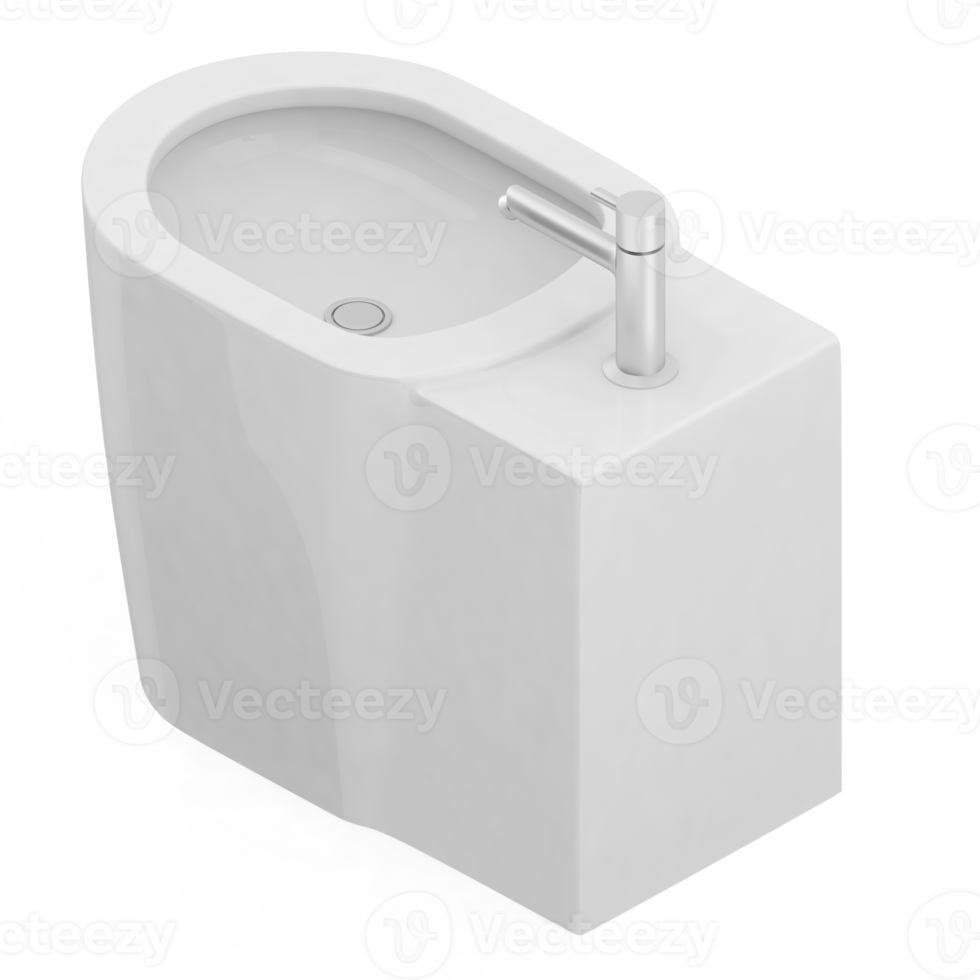 Isometric bathroom items 3D isolated render png