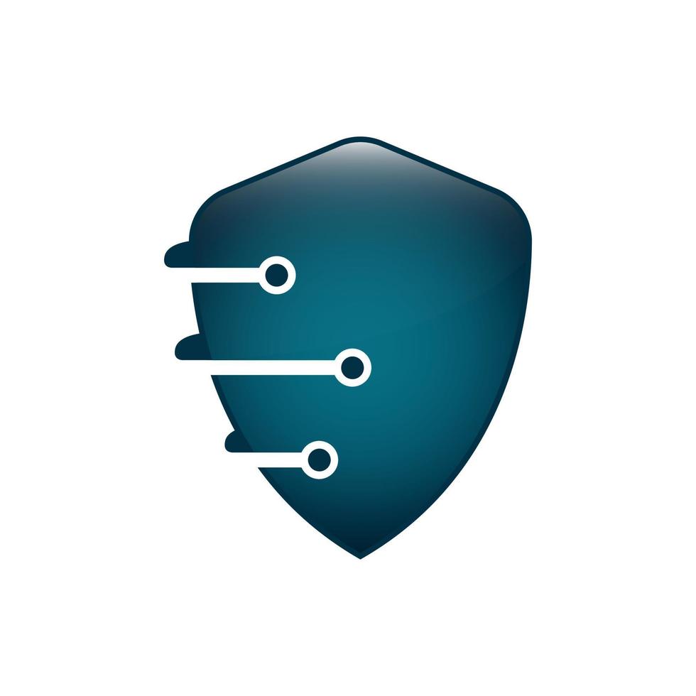Shield technology logo vector image design