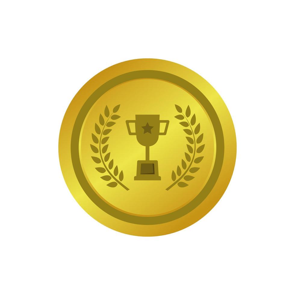 Badge award vector image. Golden award winner emblem vector design