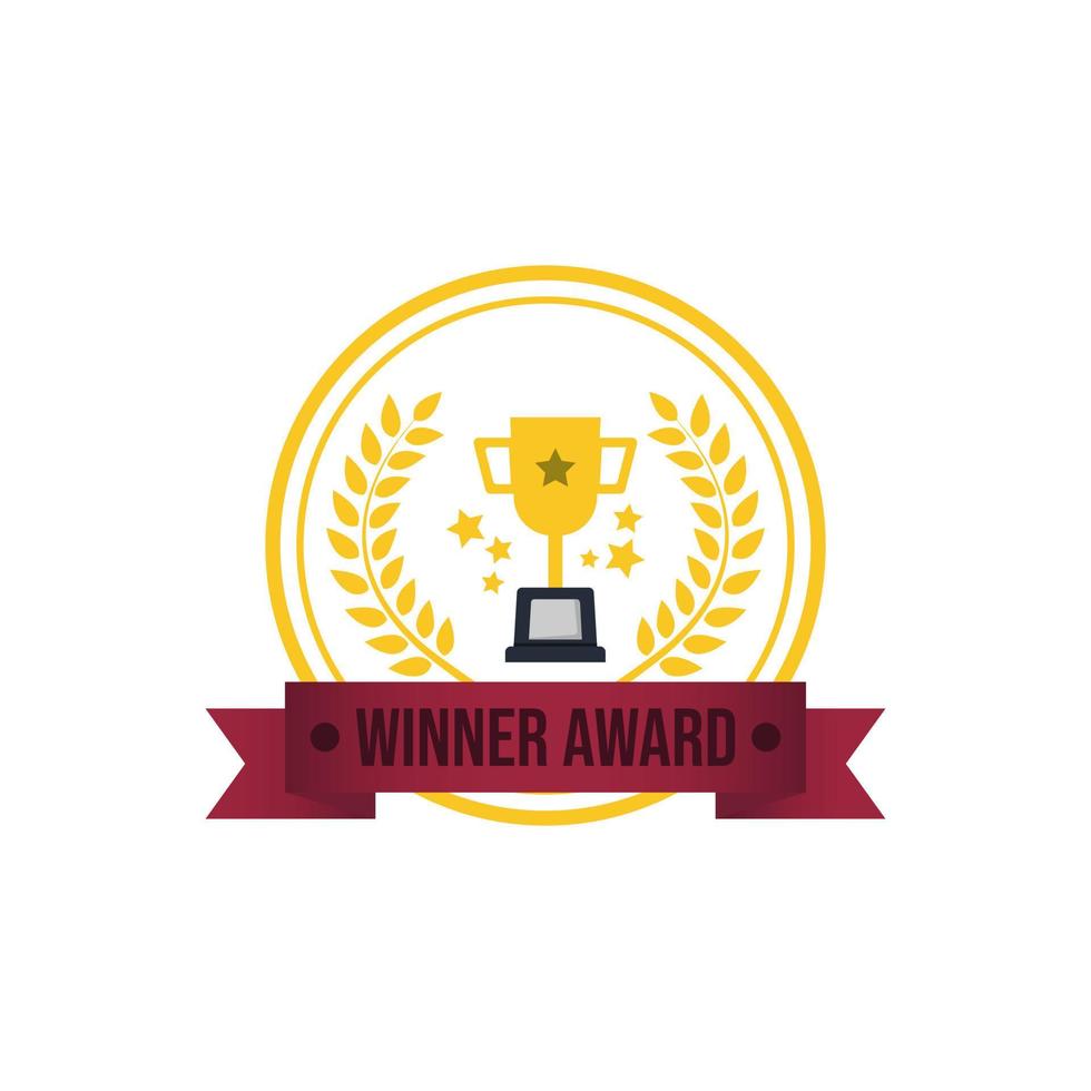 Badge award vector image. Golden award winner emblem vector design