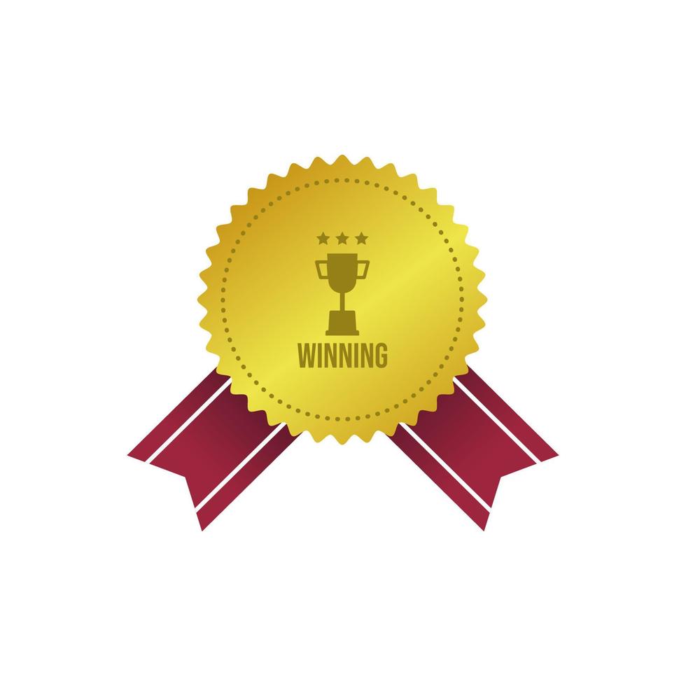 Badge award vector image. Golden award winner emblem vector design