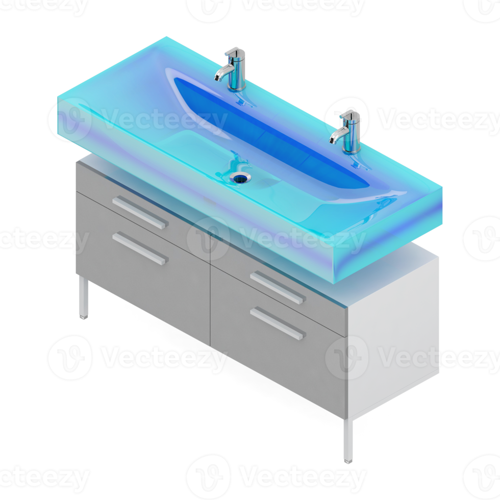 artículos de baño isométricos 3d renderizado aislado png