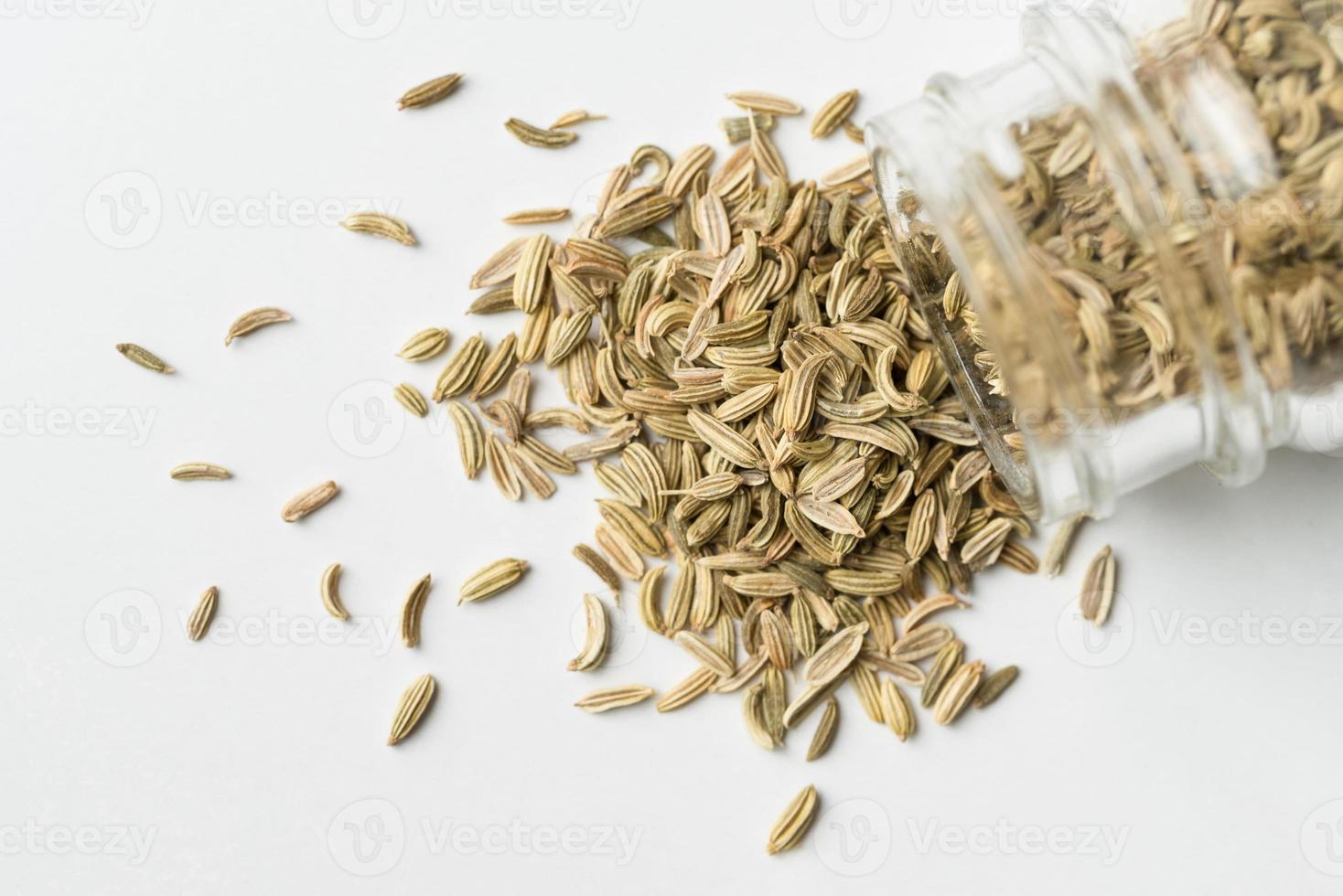 Fennel Seeds Spilled from a Jar photo