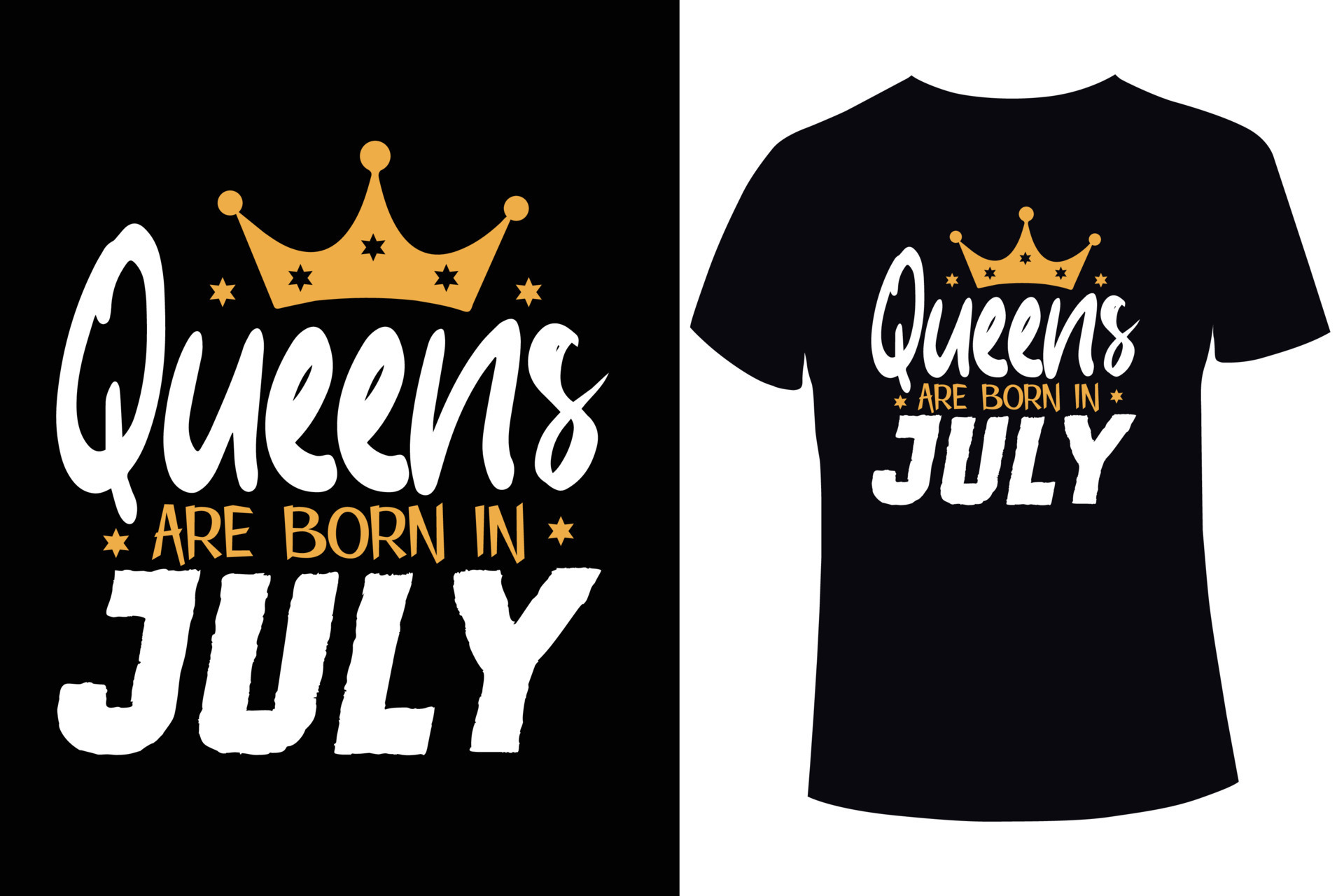 Queens Are Born In July T Shirt Design Template 14171036 Vector Art At