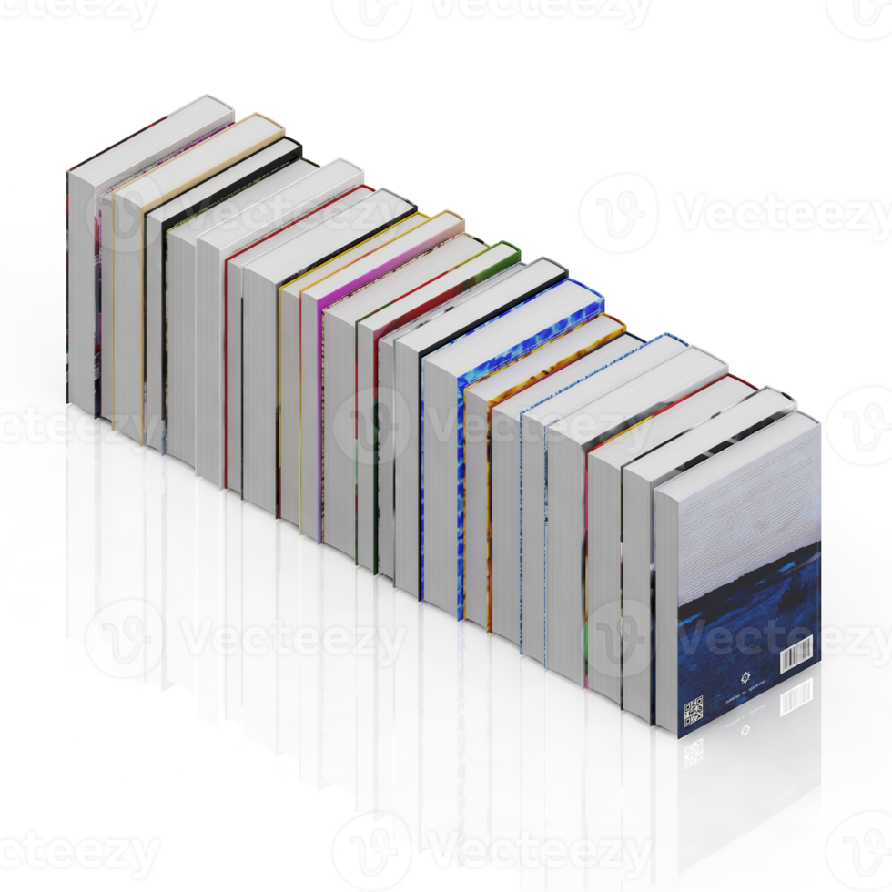 Isometric Books 3D render png